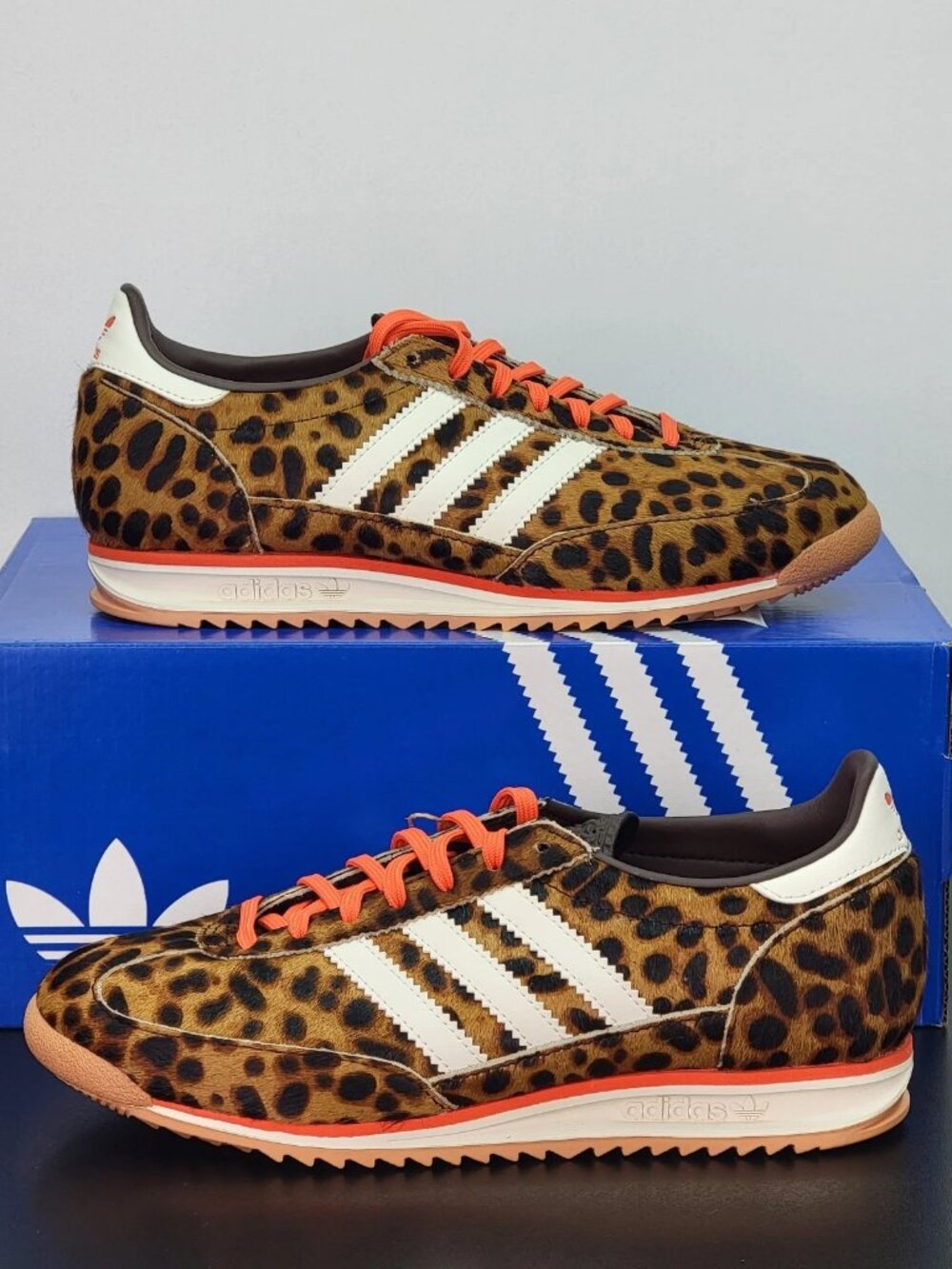 Women's Adidas SL 72 OG Shoes - 'Leopard Print' Cheetah White Dark Brown JI0189
